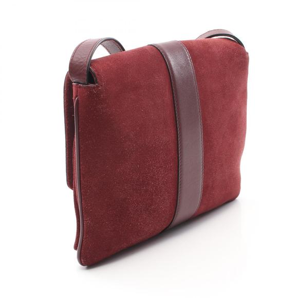 Gucci Ally GG Marmont Bag Shoulder Leather Suede Bordeaux - Picture 1 of 10